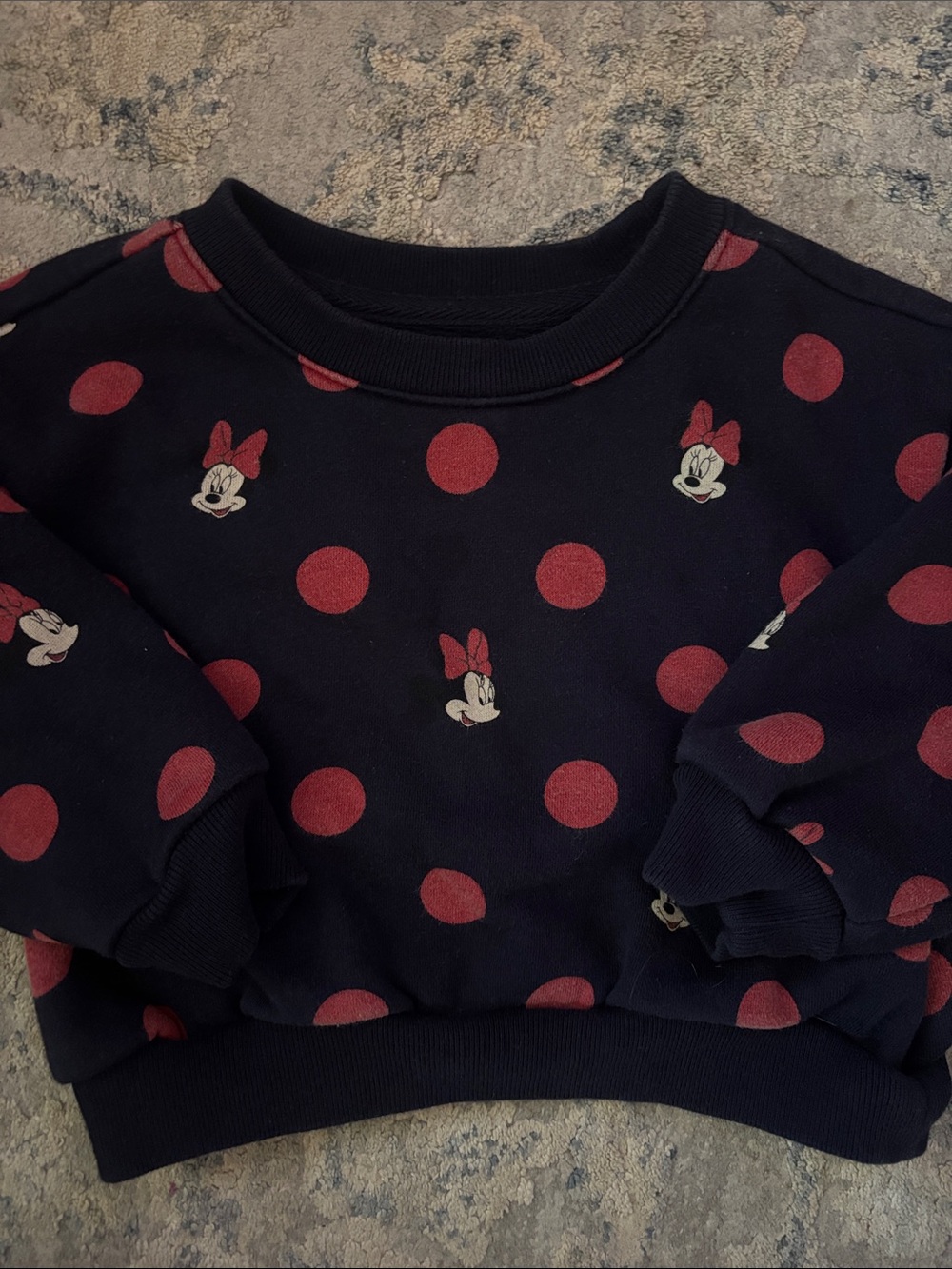 Baby GAP Minnie Mouse Navy & Red Polka Dot Kids Sweatshirt